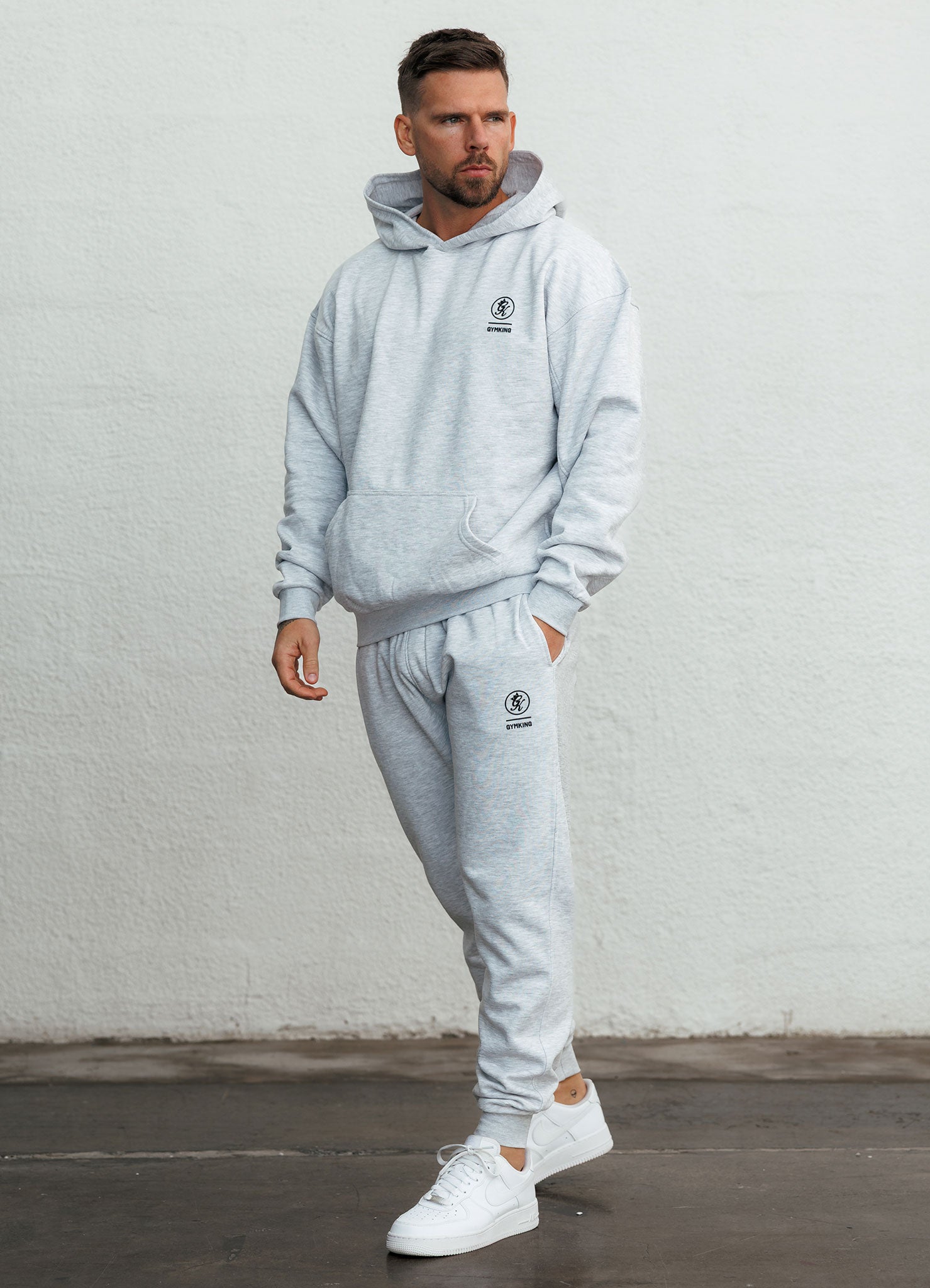 Gym King Aventus Fleece Jogger - Snow Marl