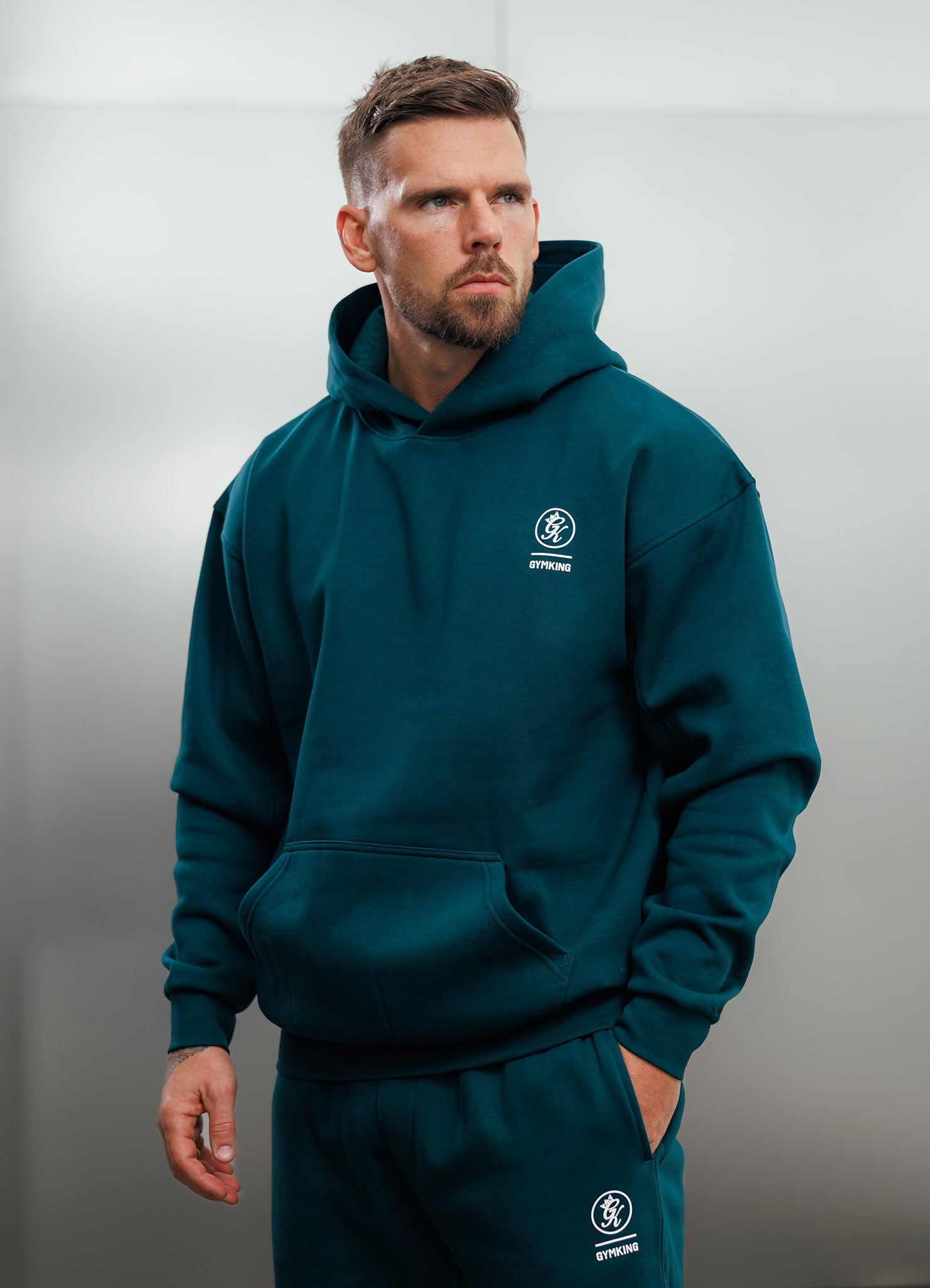 Gym King Aventus Fleece Hood - Teal