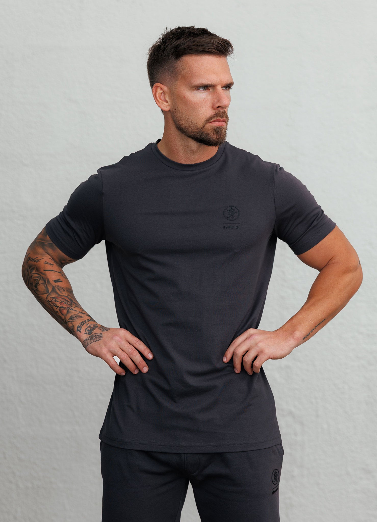 Gym King Aventus Jersey Tee - Dark Pewter