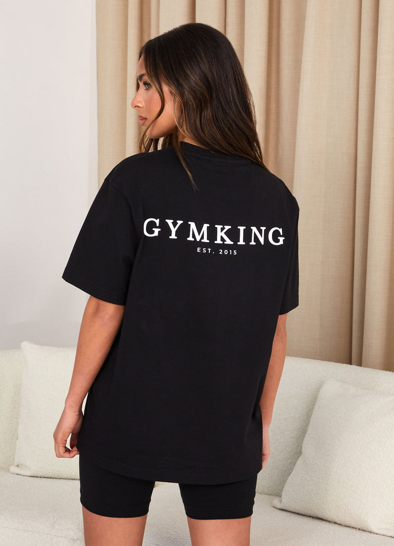 Gym King Established Boyfriend Tee - Black/White