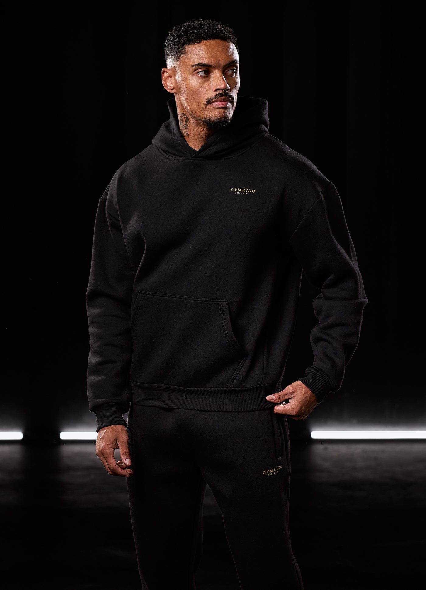 Gym King Established Tracksuit Black Gold GYM KING