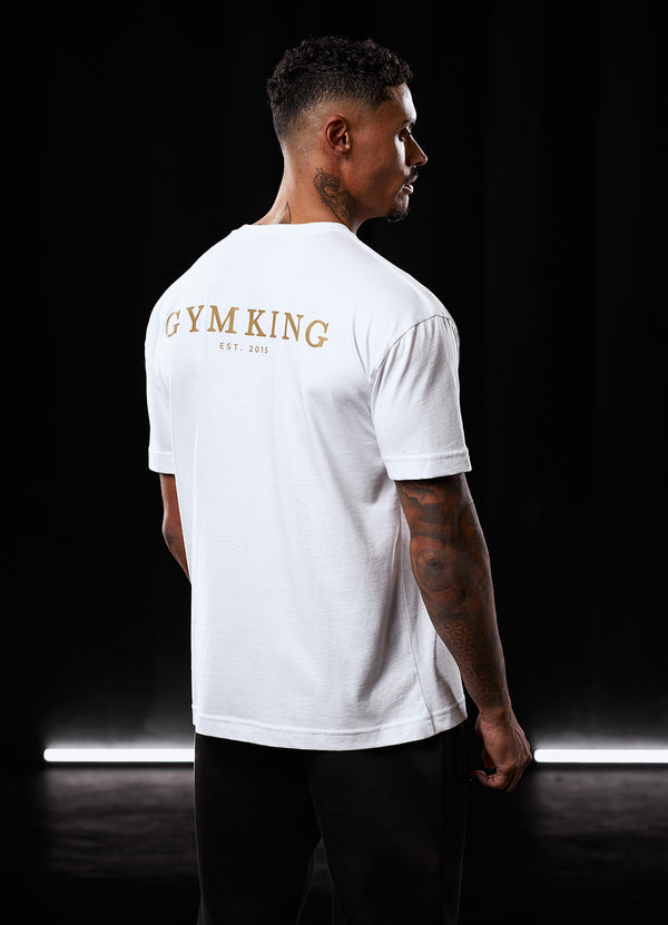 Gym King Established Tee - White/Gold