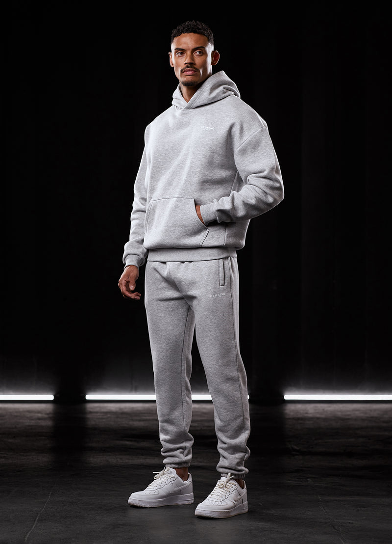 Gym King Established Hood - Light Grey Marl