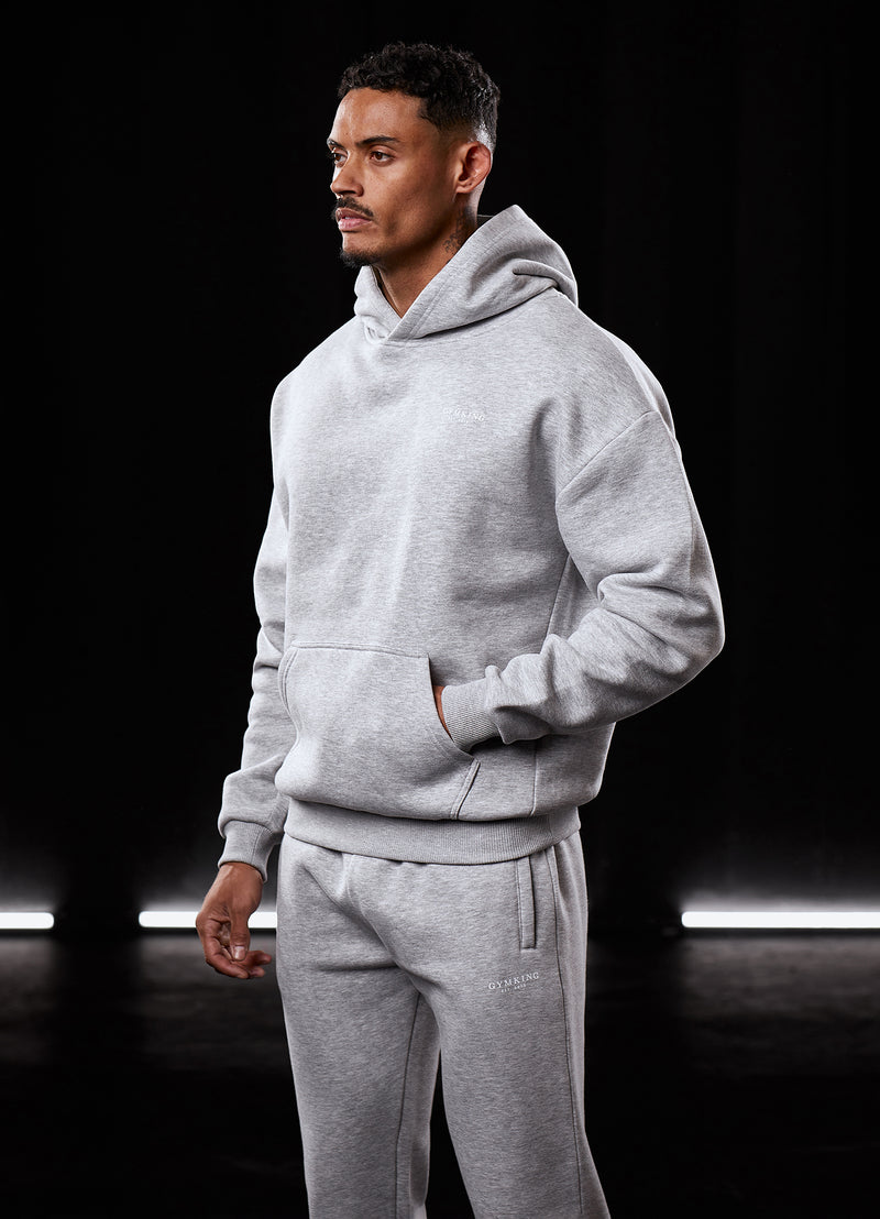 Gym King Established Hood - Light Grey Marl