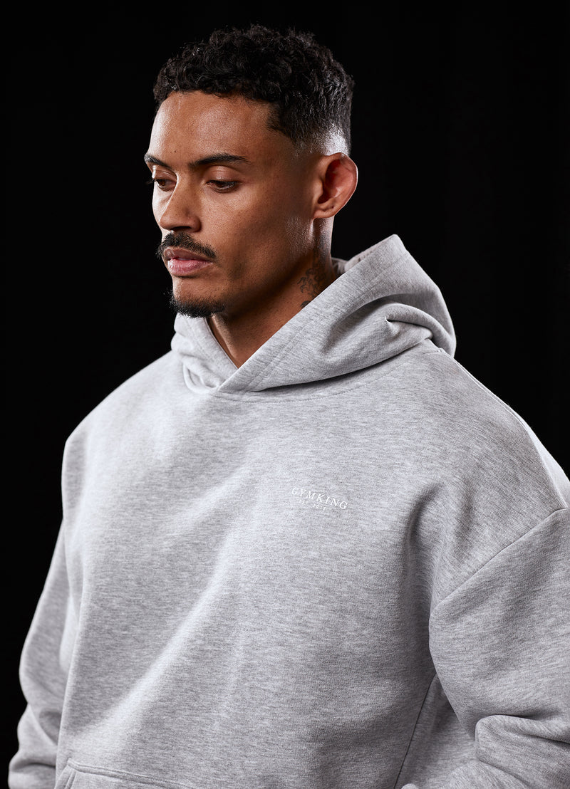 Gym King Established Hood - Light Grey Marl