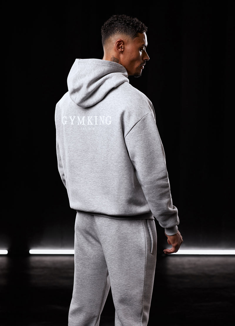 Gym King Established Hood - Light Grey Marl