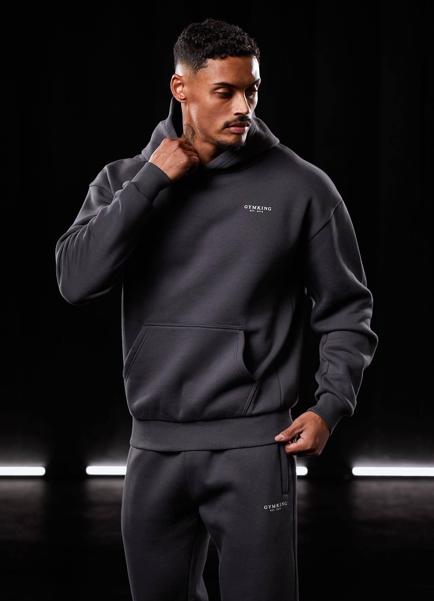 Gym King Established Hood Dark Pewter L