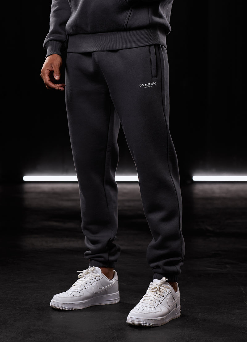 Gym King Oversized Logo Jogger - Dark Pewter