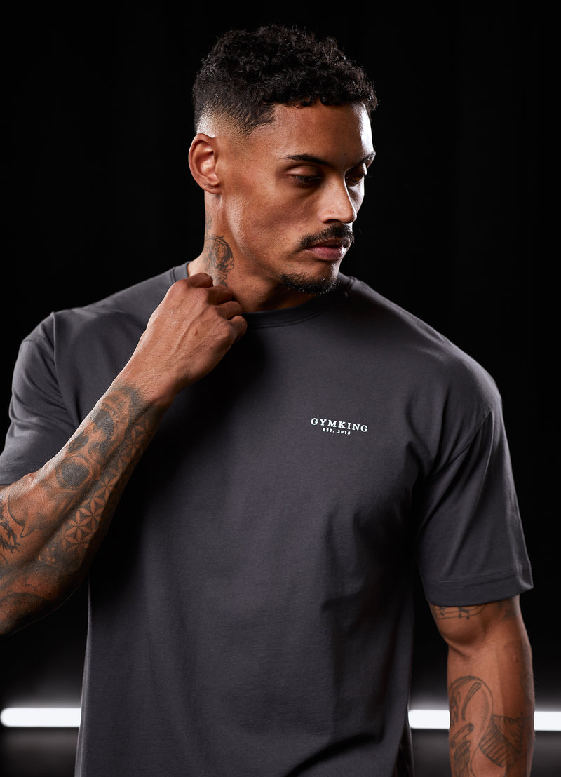 Gym King Established Tee - Dark Pewter