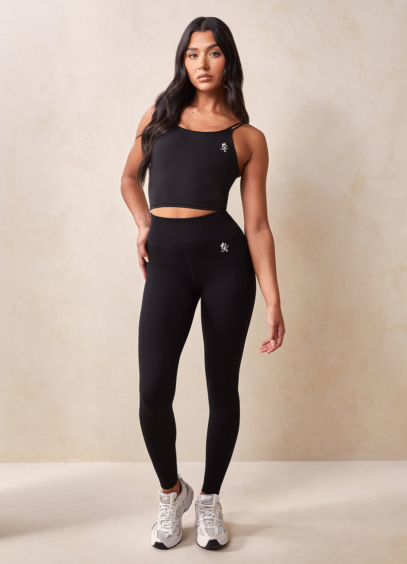 Gym King Formation Rib Legging - Black