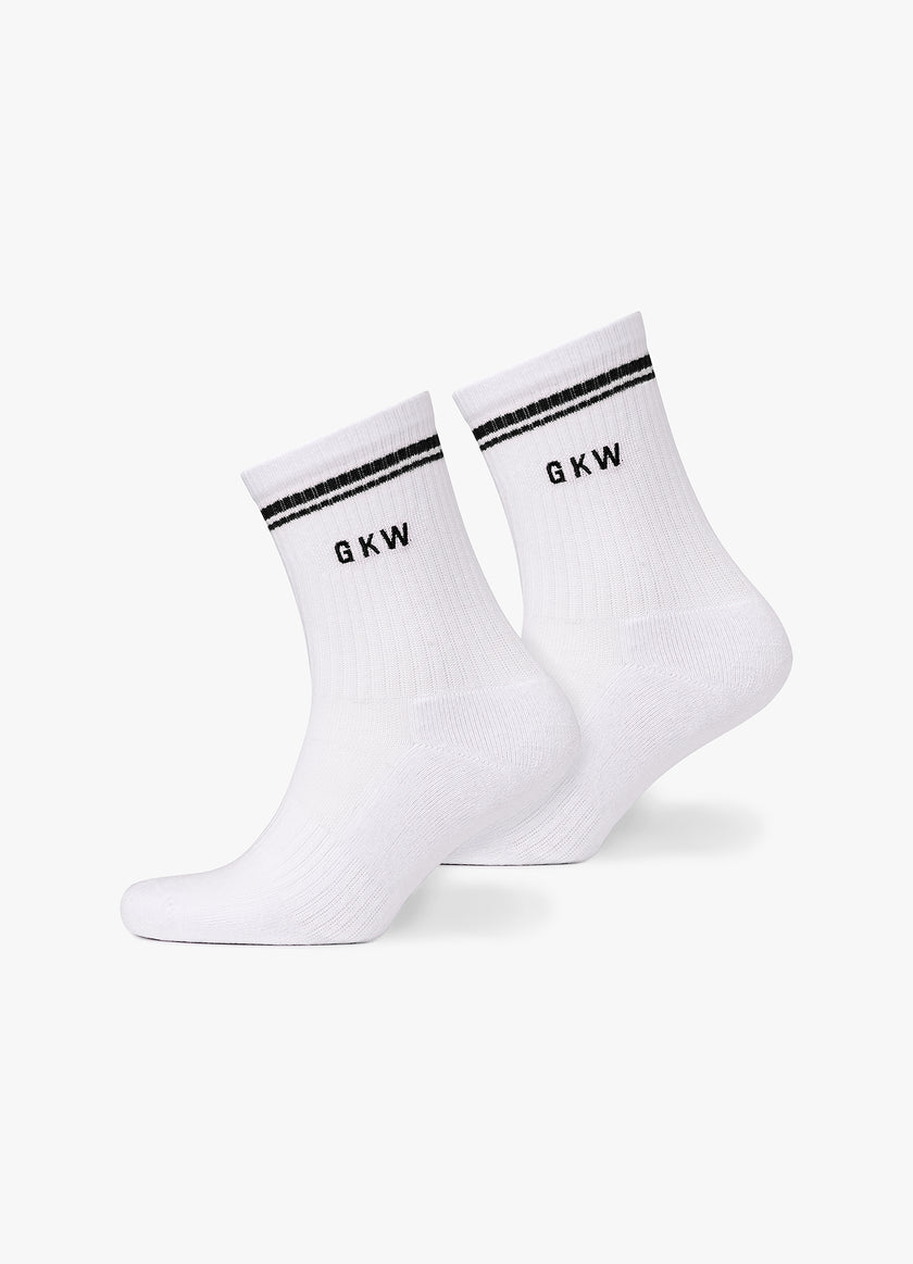 GKW Tipping Crew Sock - White/Black/Hydrangea Blue/Watermelon