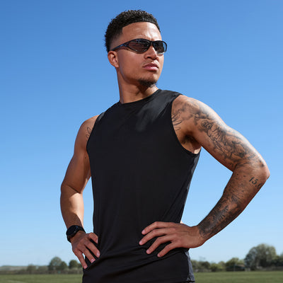 Gym King Rebellion Grit AOP Vest - Black
