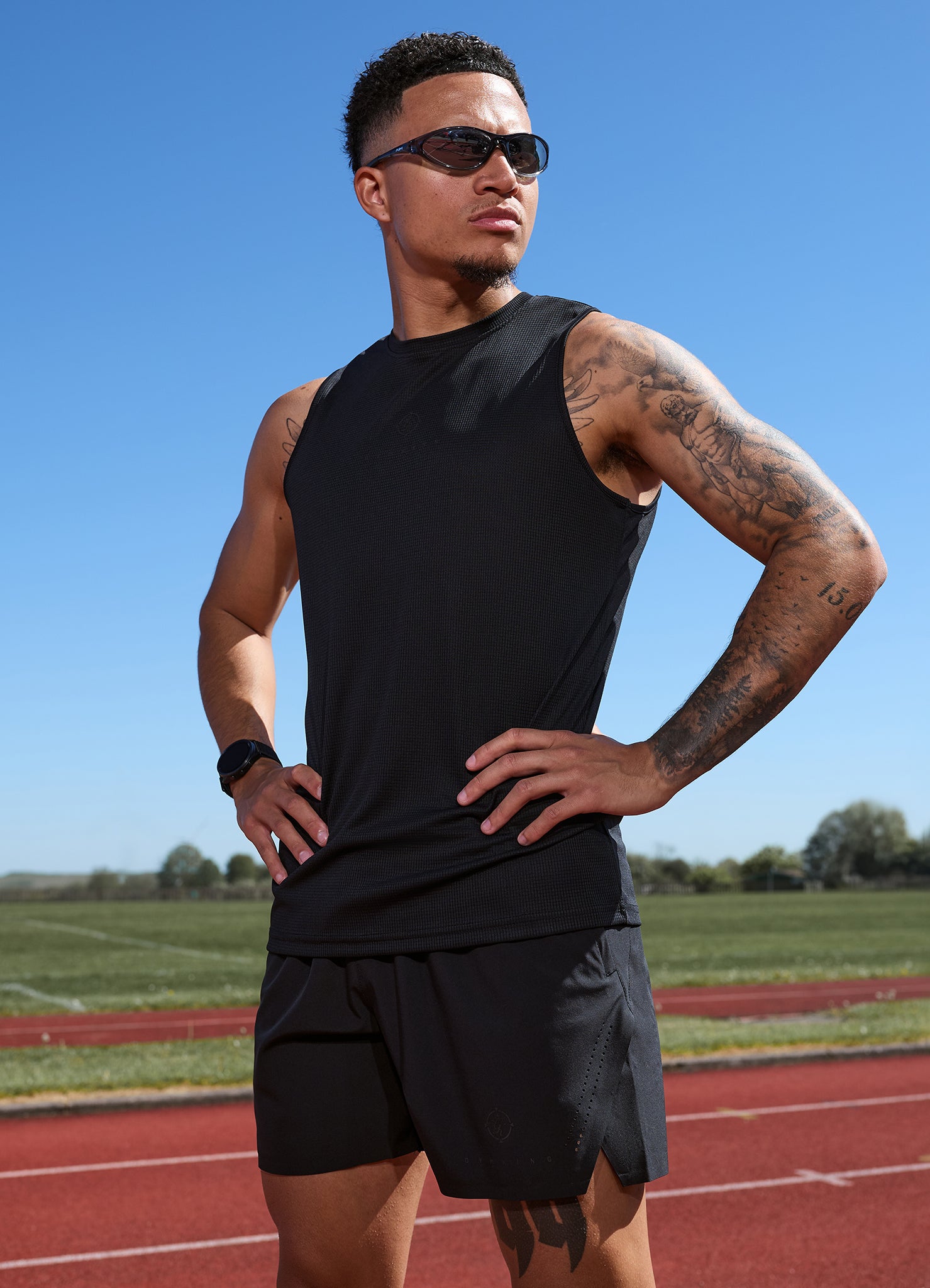Gym King Rebellion Grit AOP Vest - Black