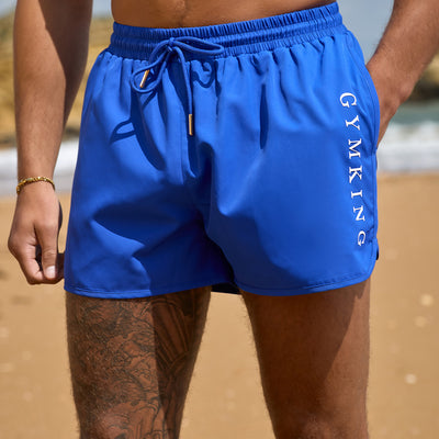 Gym King Blaze 3" Swimshort - Sonic Blue/White