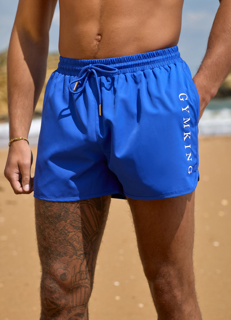 Gym King Blaze 3" Swimshort - Sonic Blue/White