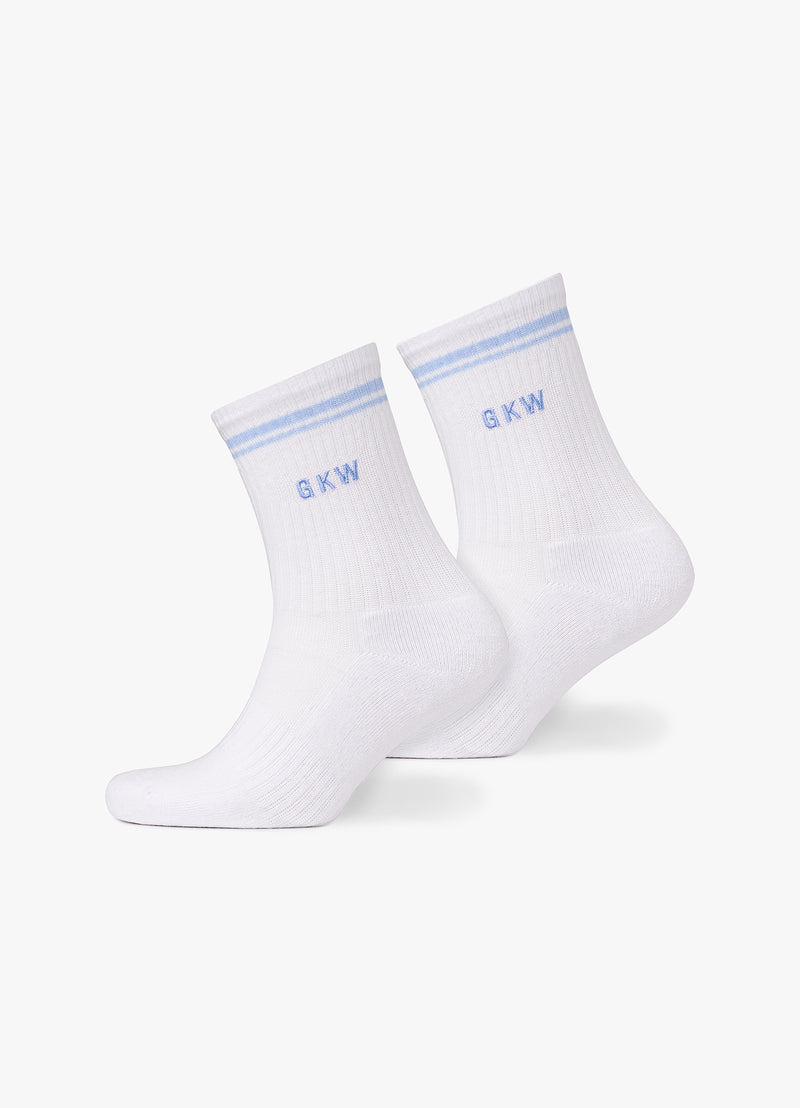 GKW Tipping Crew Sock - White/Black/Hydrangea Blue/Watermelon