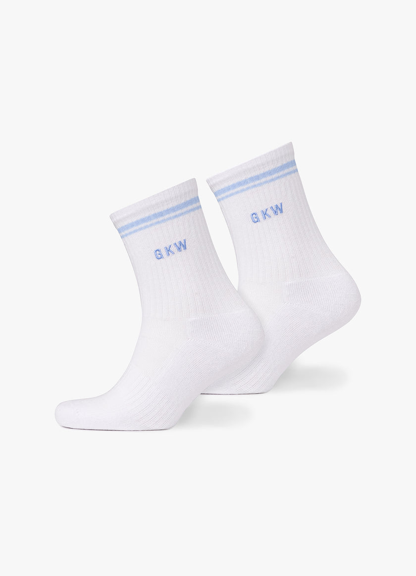 GKW Tipping Crew Sock - White/Black/Hydrangea Blue/Watermelon