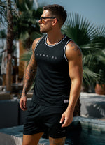 Gym King Brooklyn Mesh Vest - Black/White thumbnail