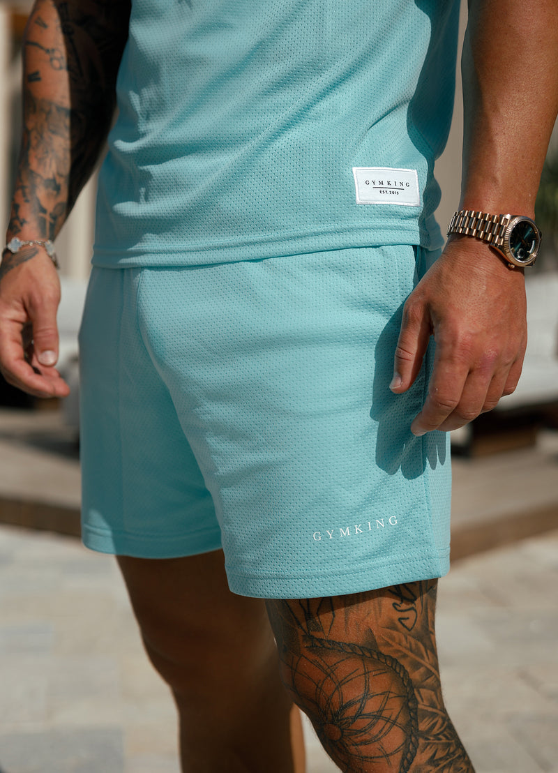 Gym King Brooklyn Mesh Short - Aqua Blue