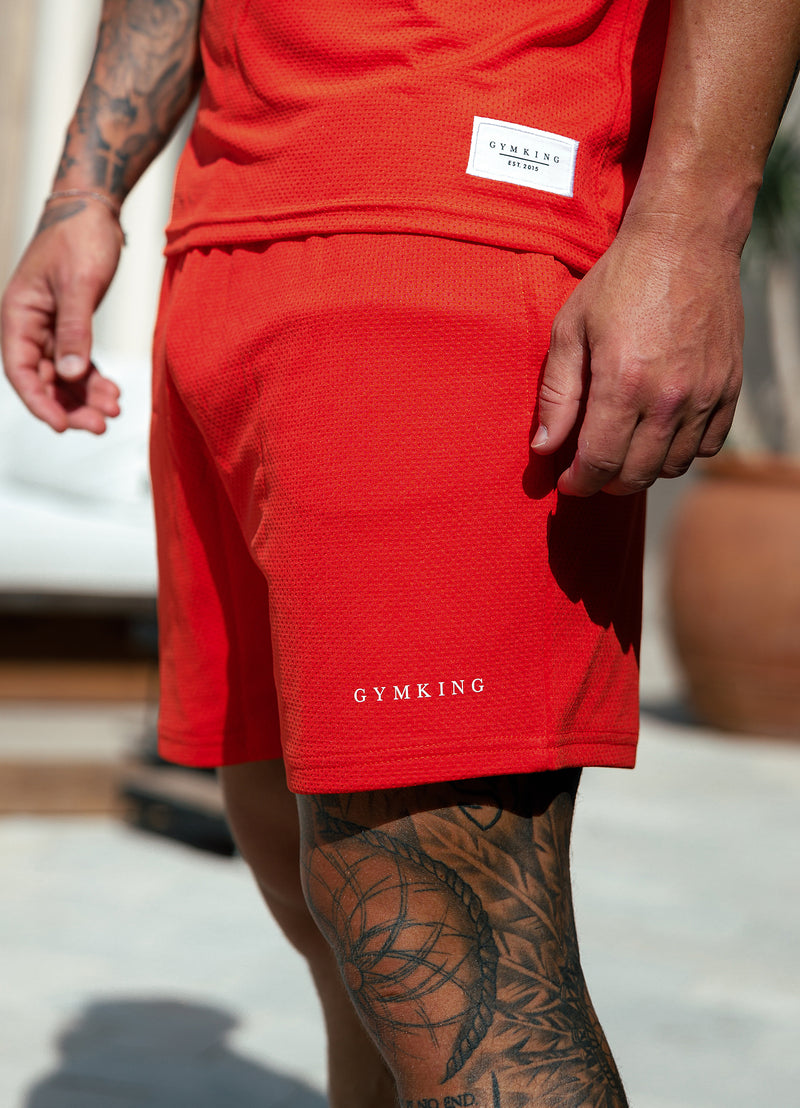 Gym King Brooklyn Mesh Short - Chilli Red