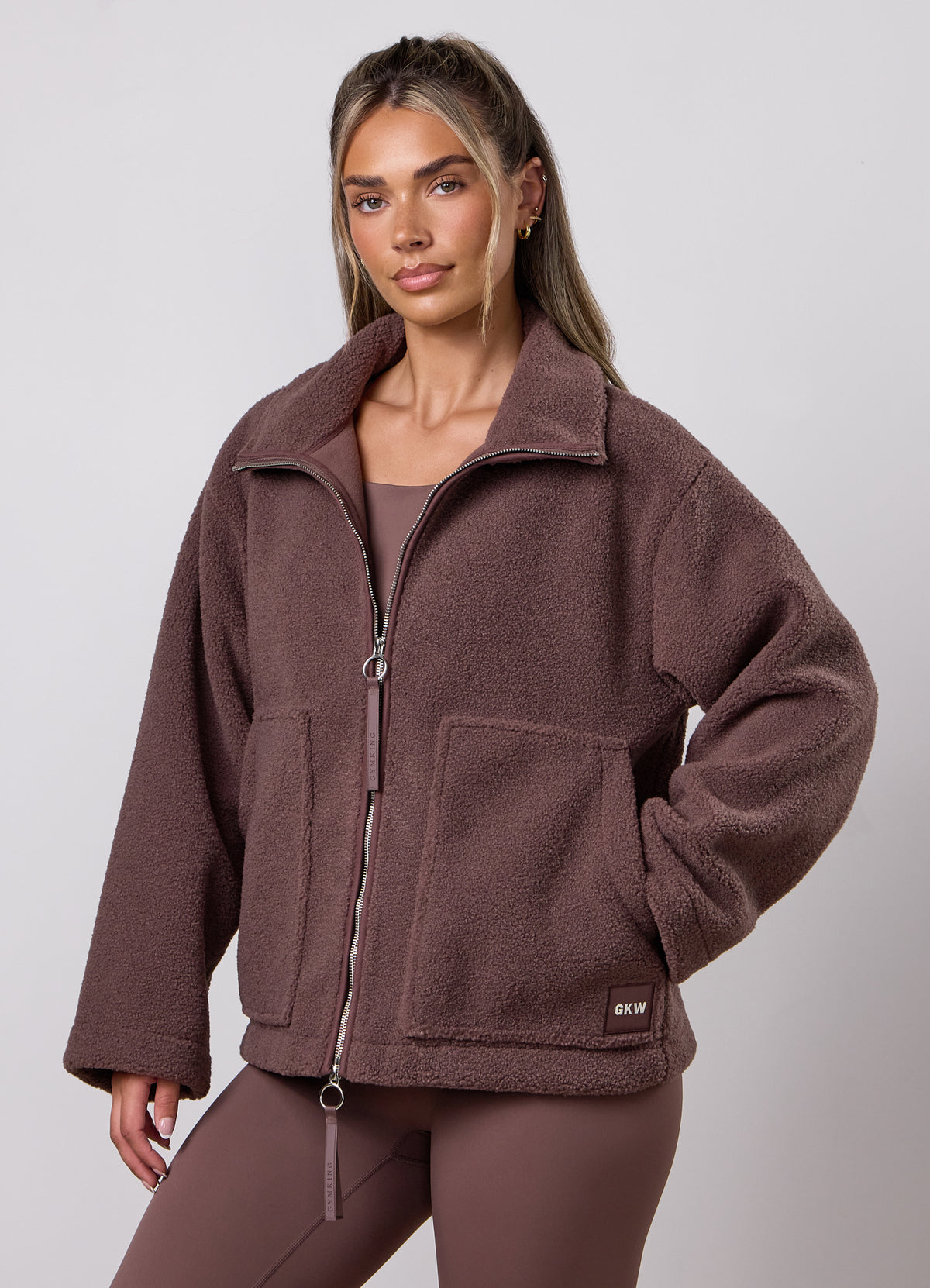 Gym King Borg Funnel Jacket - Pecan Brown