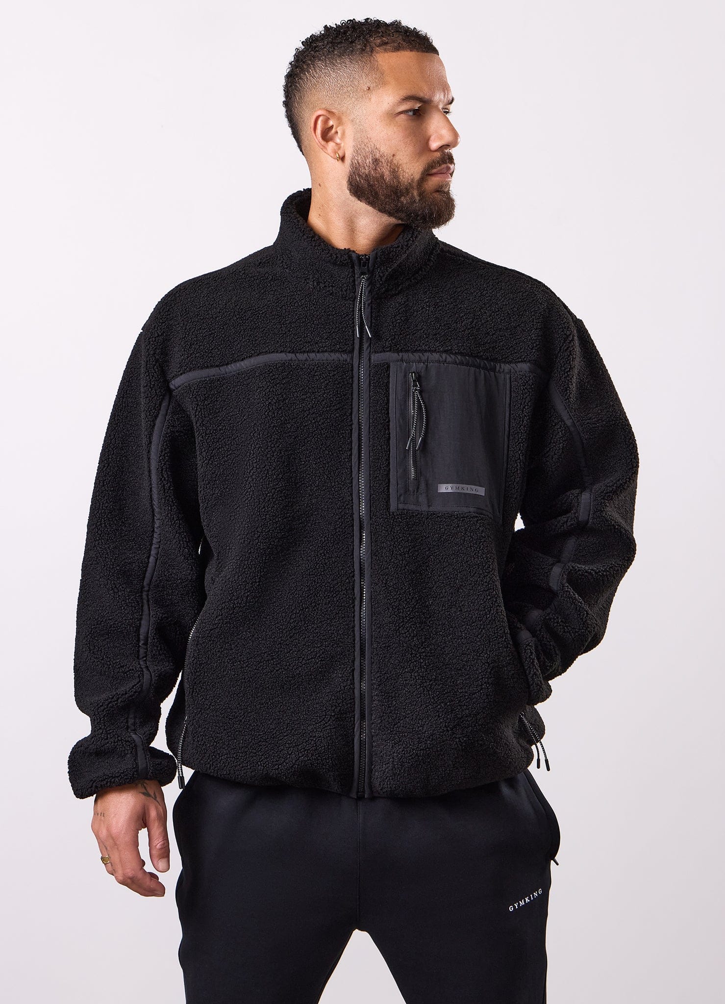 Gym King Borg Funnel Jacket - Black