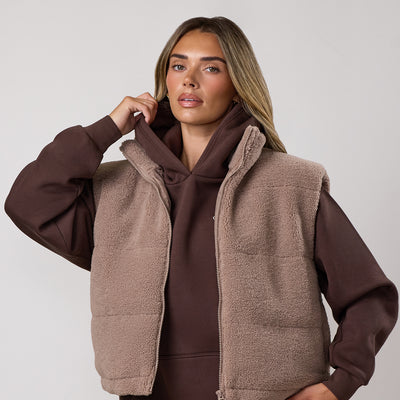 Gym King Fleece Gilet - Warm Shadow