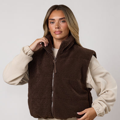 Gym King Fleece Gilet - Ganache