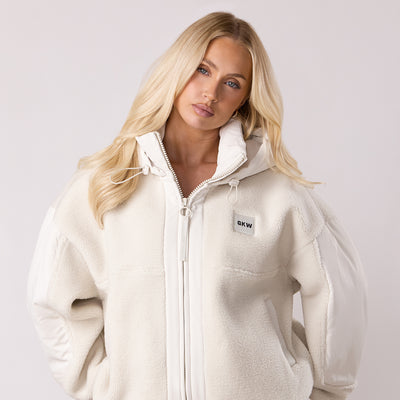 Gym King Borg/Woven Jacket - Cream