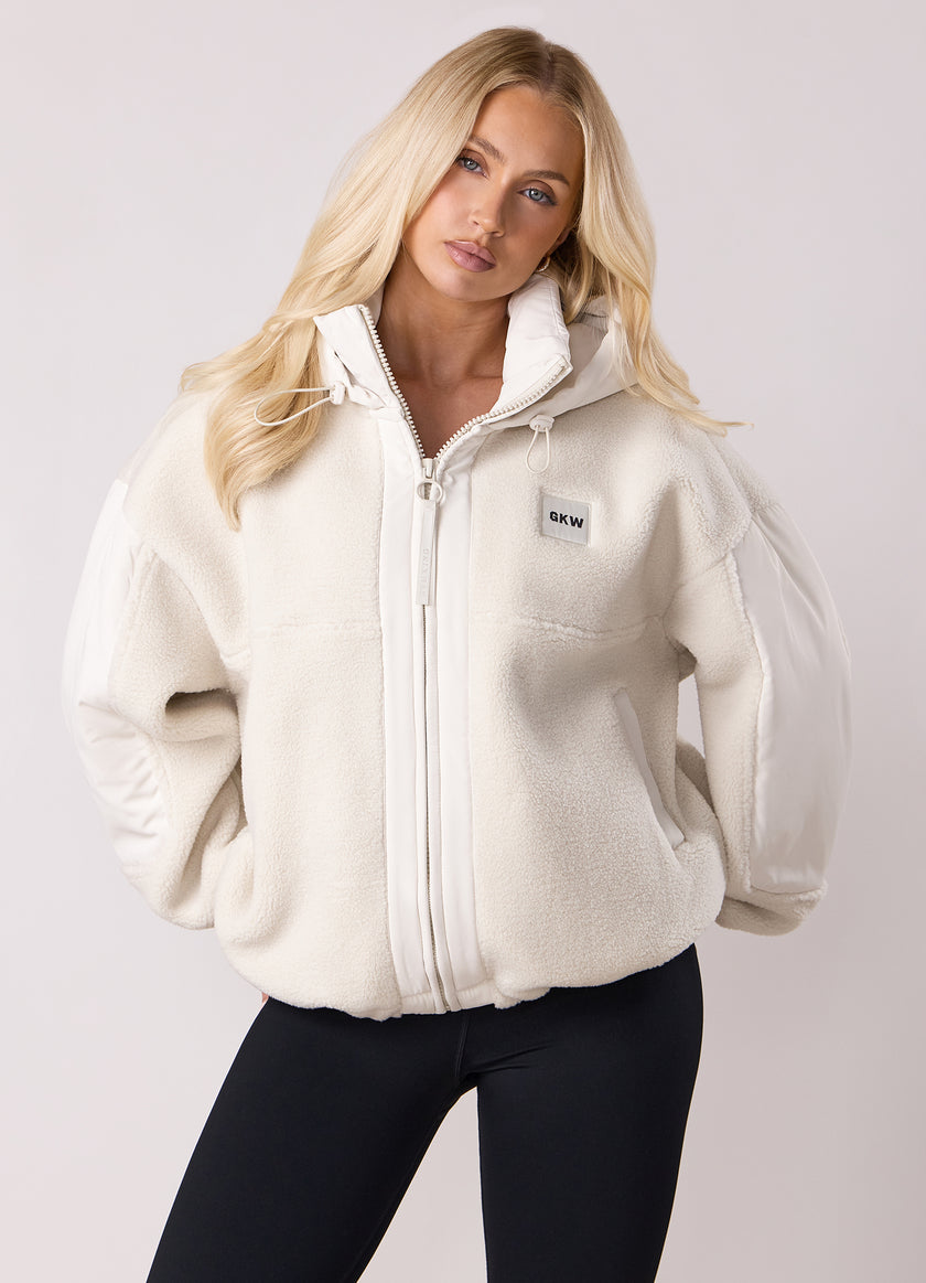 Gym King Borg/Woven Jacket - Cream
