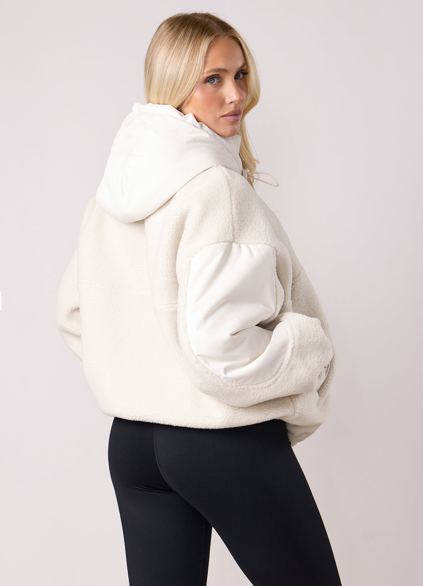 Gym King Borg/Woven Jacket - Cream