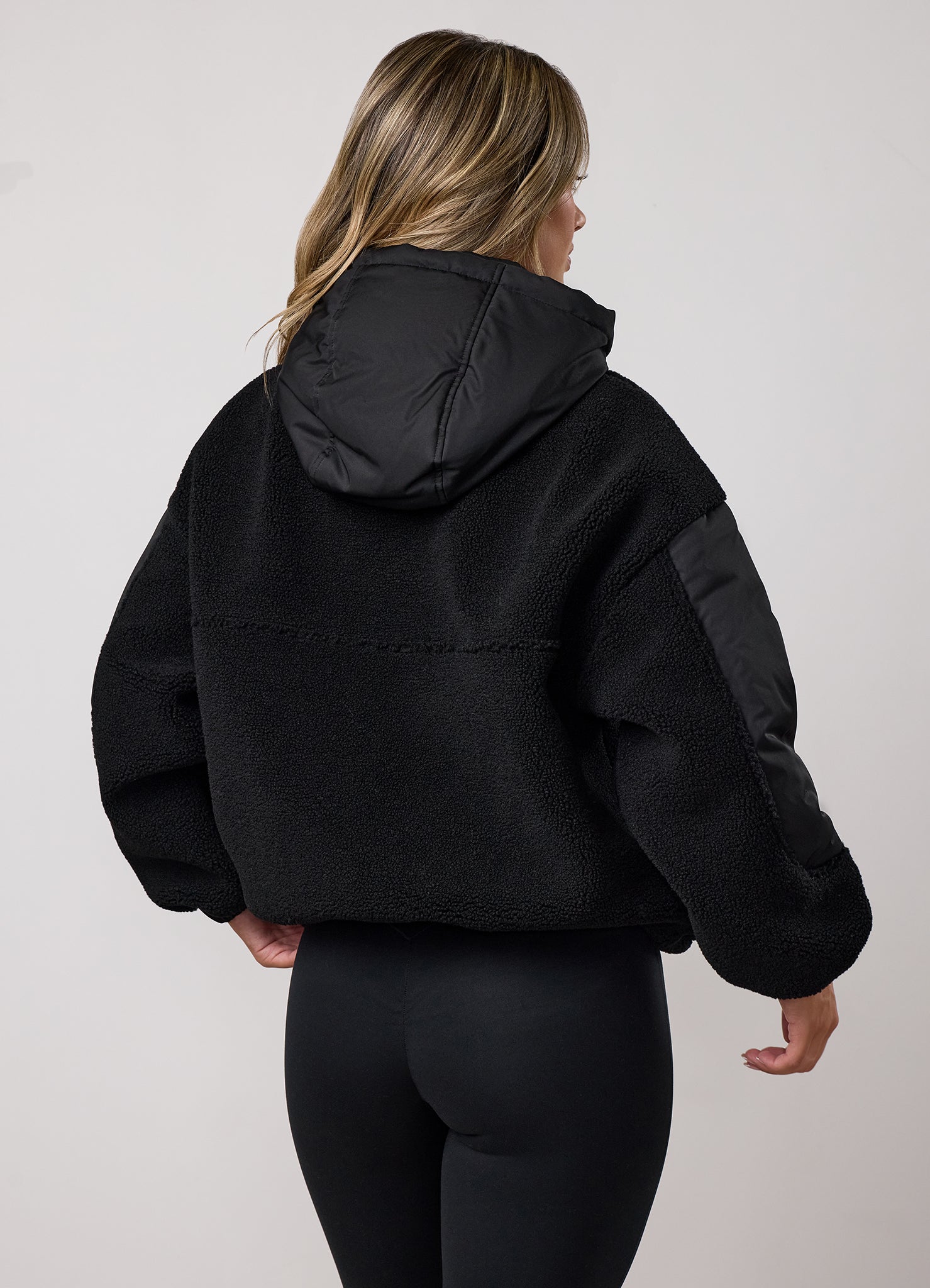 Gym King Fleece/Woven Jacket - Black