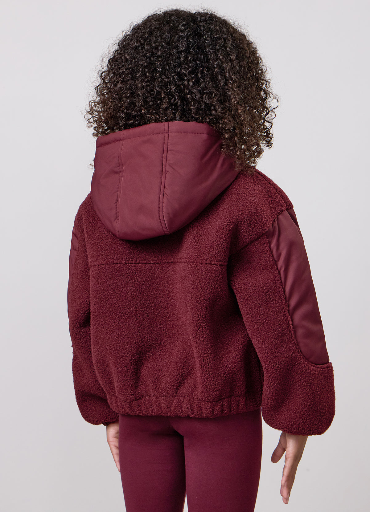 Gym King Older Kids Borg / Woven Jacket - Deep Cherry