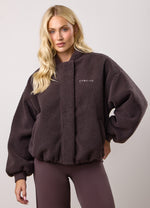 Gym King Borg Puffer Bomber Jacket - Cherry Brown thumbnail