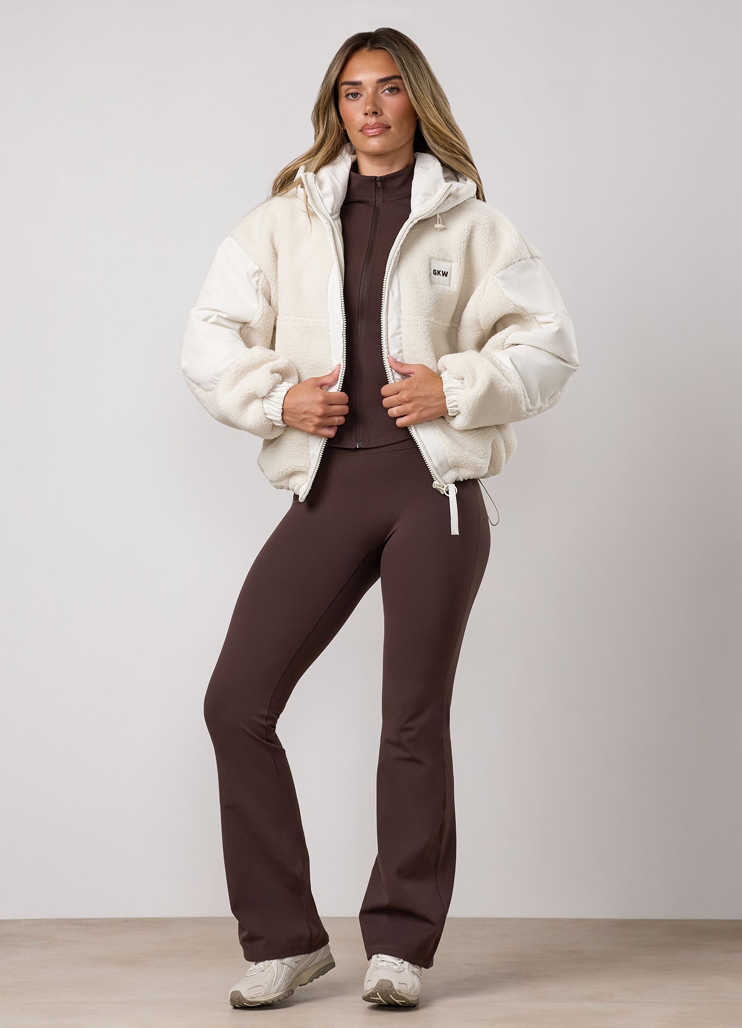 Gym King Women's Borg Fleece/ Woven Jacket | Women's Cream