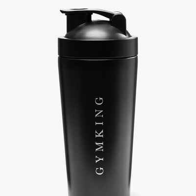 Gym King Stainless Steel Linear Protein Shaker - Black