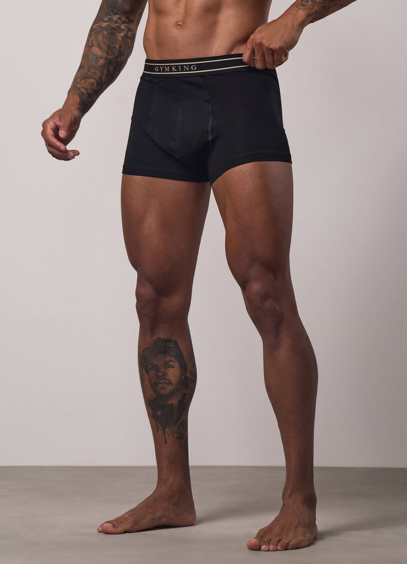 Gym King Boxers (3PK) - Black/Gold