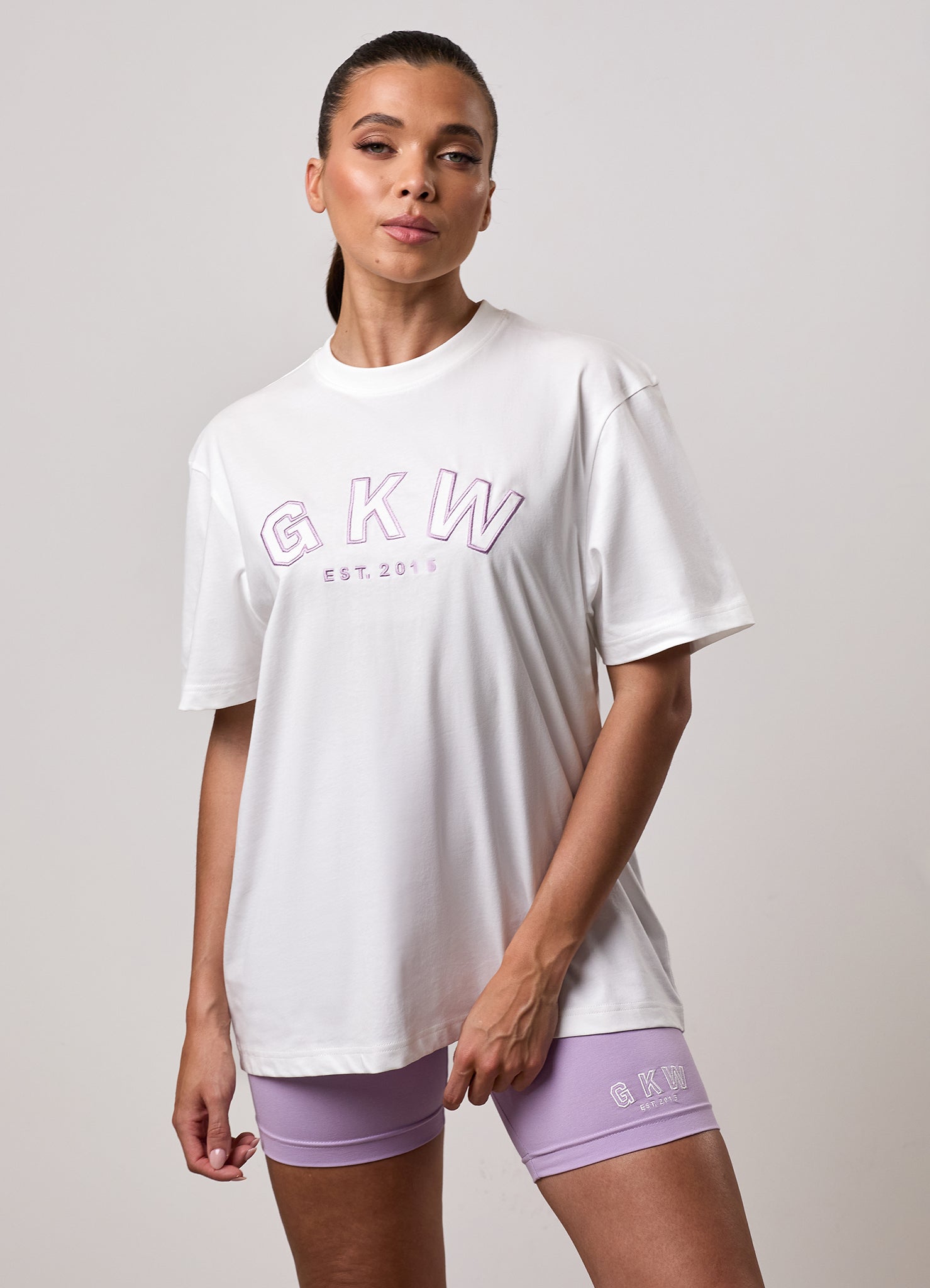 GKW Boyfriend Tee - Cream/Soft Lilac