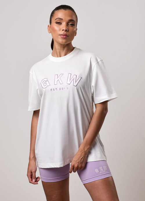 GKW Boyfriend Tee - Cream/Soft Lilac