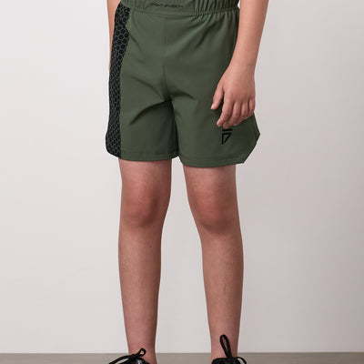 Gym King Kids Fight Division Combat Short - Deep Olive
