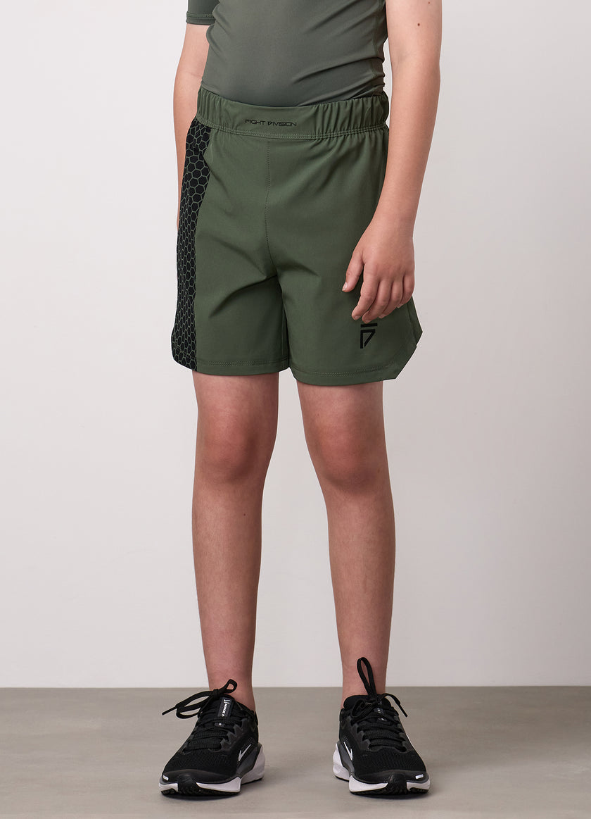 Gym King Kids Combat Short - Deep Olive
