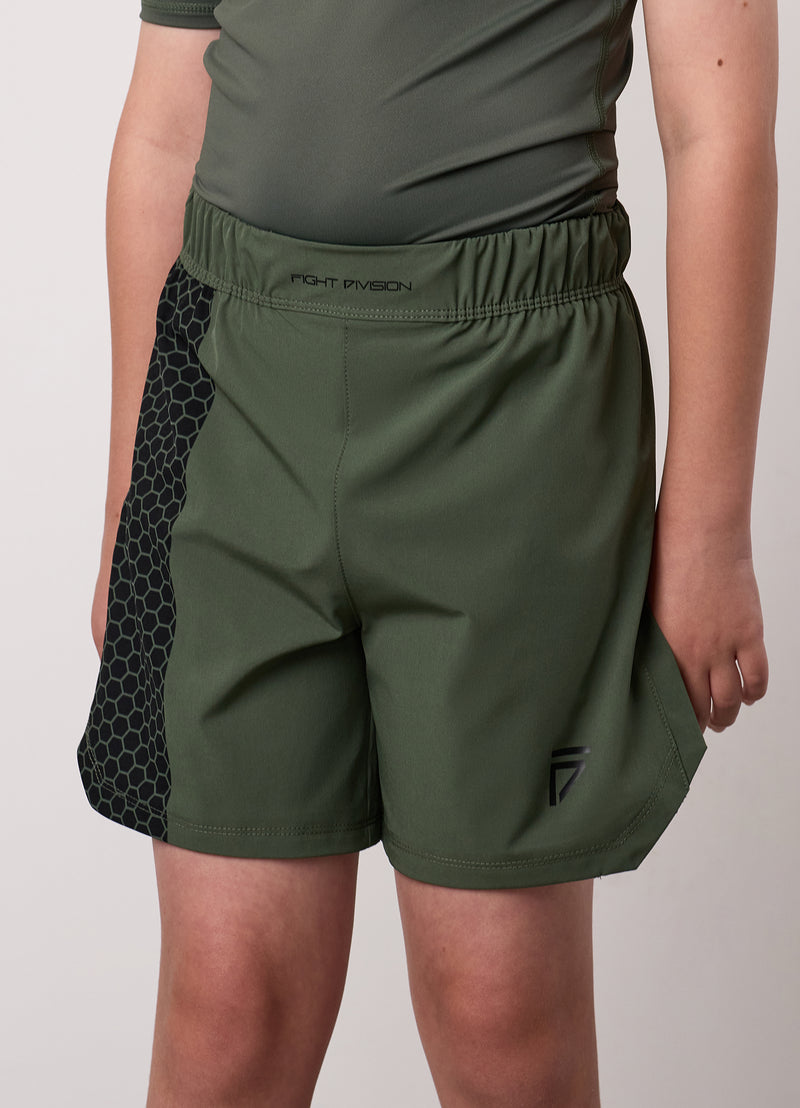 Gym King Kids Combat Short - Deep Olive