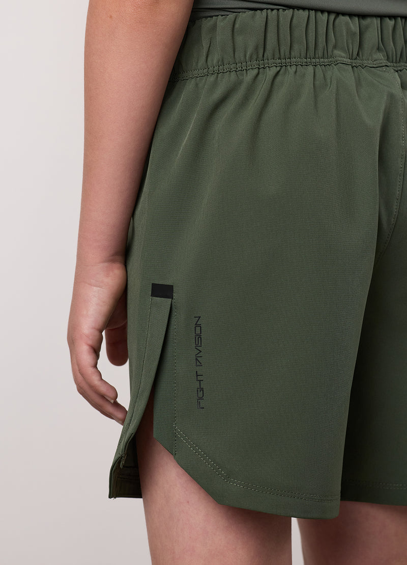 Gym King Kids Combat Short - Deep Olive