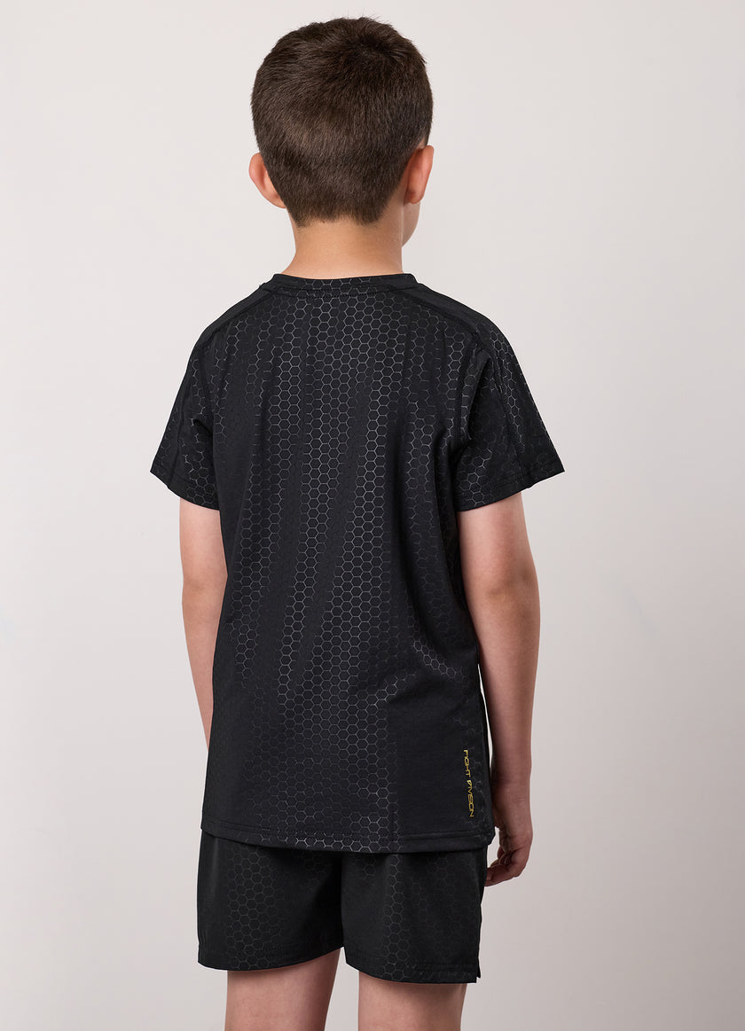 Gym King Kids Debossed Training Tee - Black