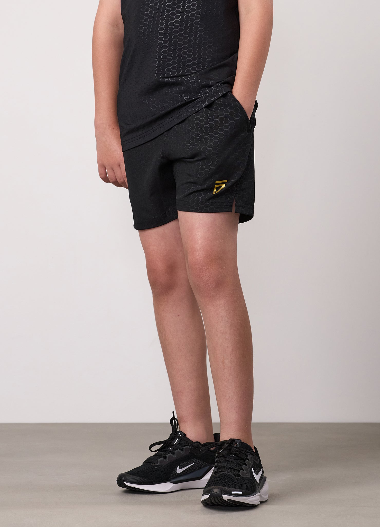 Gym King Kids Debossed Training Short - Black