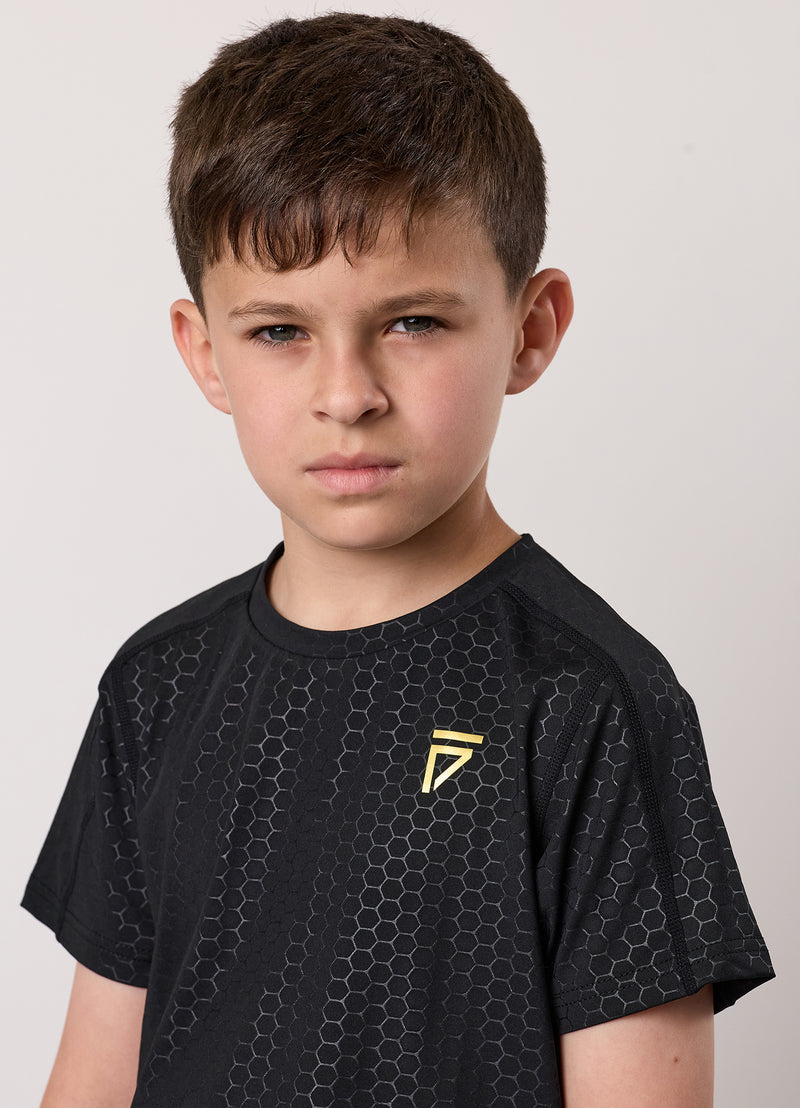 Gym King Kids Debossed Training Tee - Black