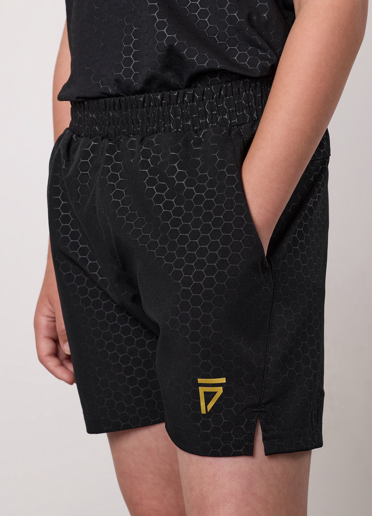 Gym King Kids Fight Division Debossed Training Short - Black