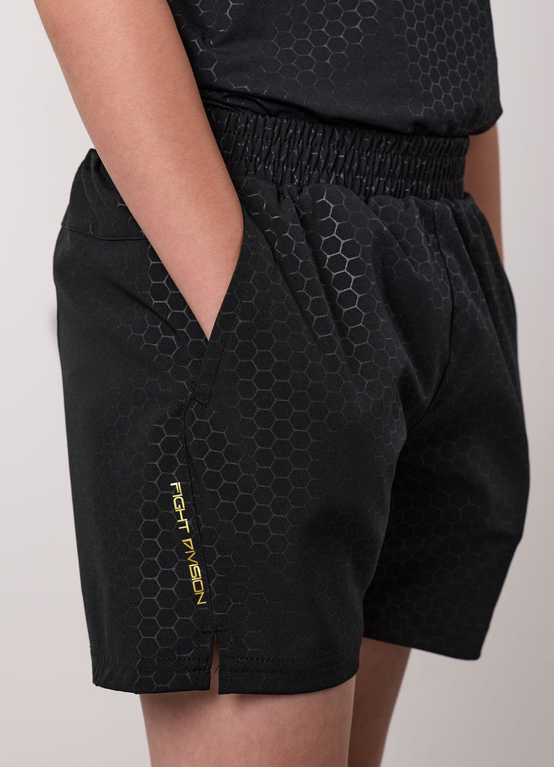 Gym King Kids Debossed Training Short - Black