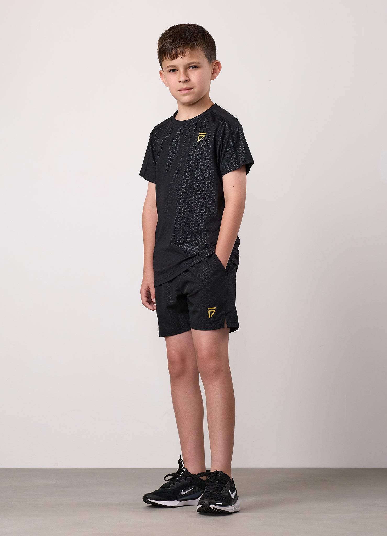 Gym King Kids Debossed Training Short - Black
