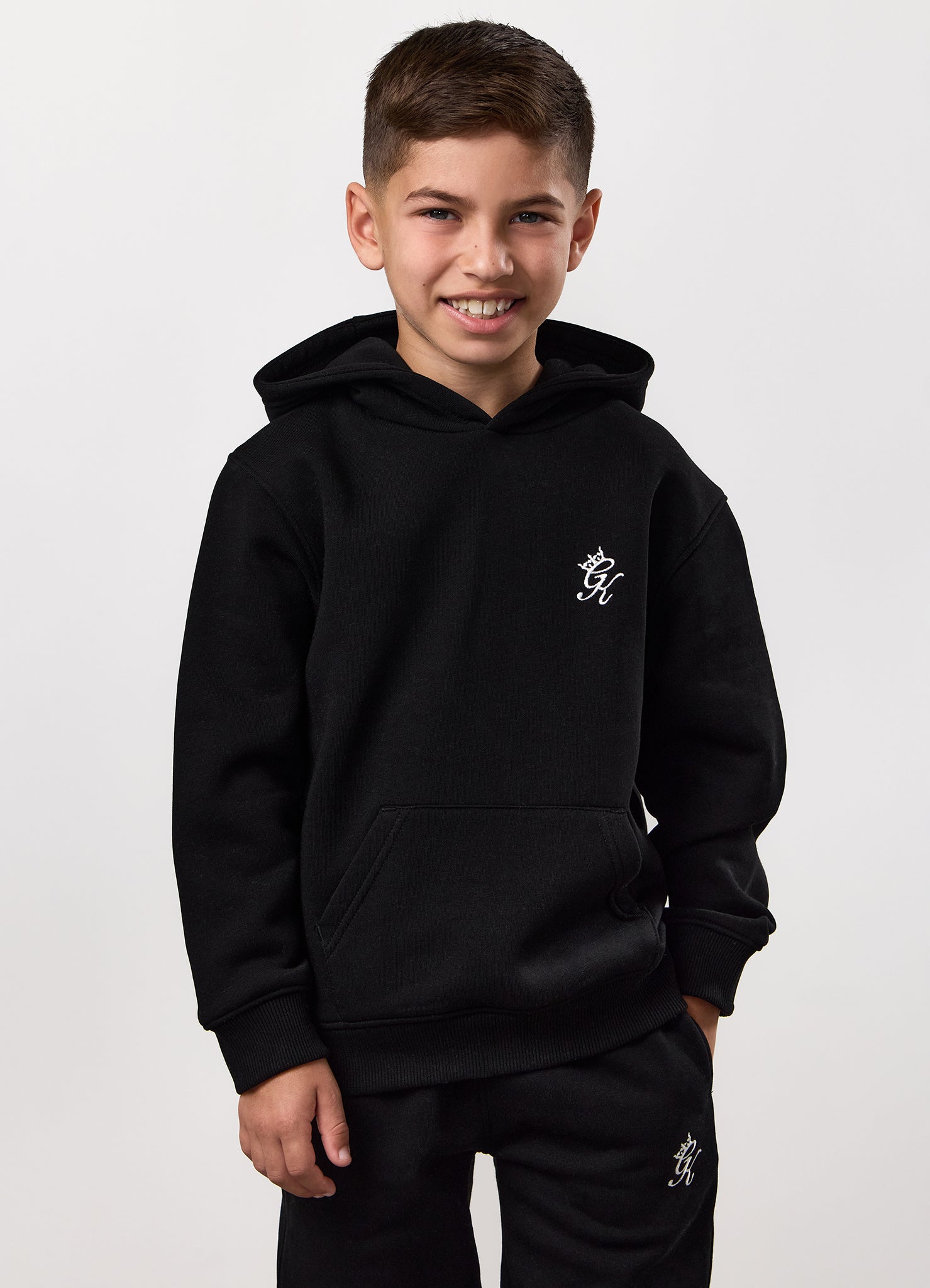 Gym King Kids Fundamental Hood Tracksuit - Black